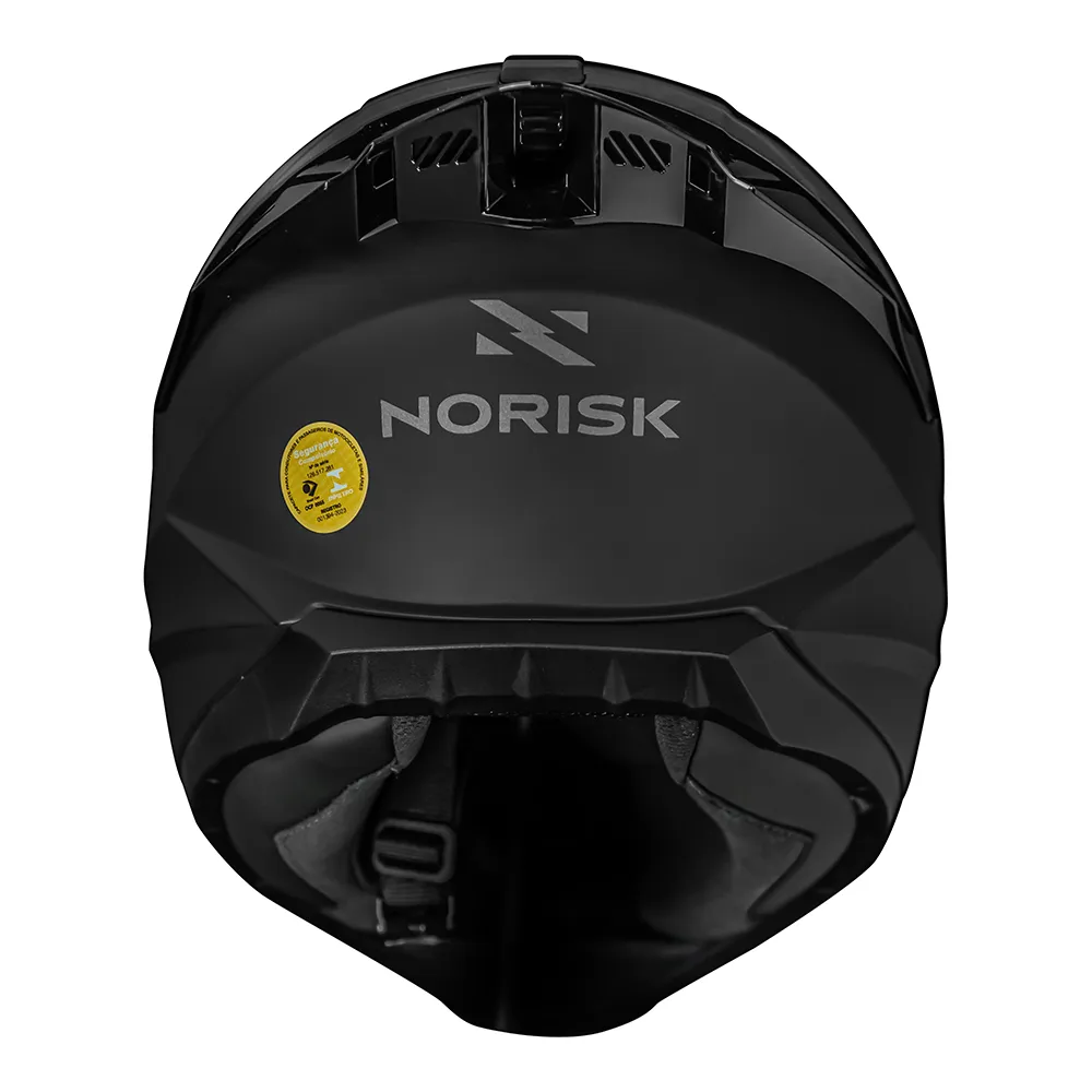 Capacete Norisk Razor preto fosco visto por trás